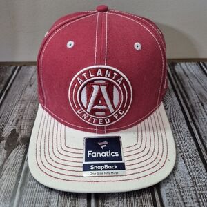 Atlanta United FC Fanatics Snapback Hat Black Red White MLS Soccer Cap. New